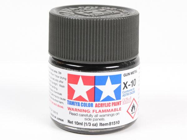 X-10 Gun Metal Mini Acrylic Paint - 10ml