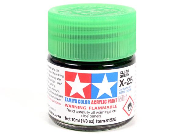 X-25 Clear Green Mini Acrylic Paint - 10ml