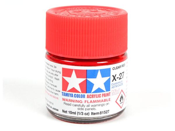 X-27 Clear Red Mini Acrylic Paint - 10ml