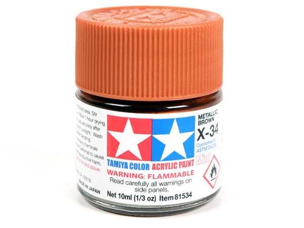 X-34 Metal Brown Mini Acrylic Paint - 10ml