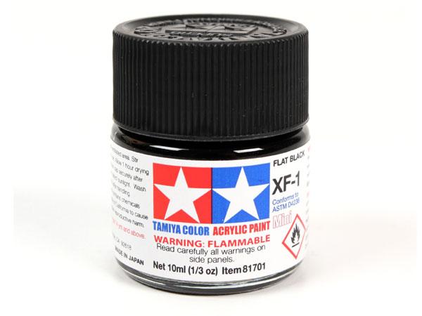 XF-1 Flat Black Mini Acrylic Paint - 10ml