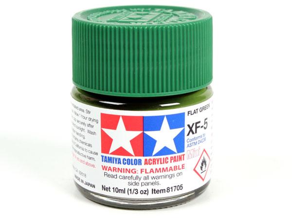 XF-5 Flat Green Mini Acrylic Paint - 10ml