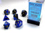 Chessex Polyhedral Dice: Gemini Black-Blue/Gold (7-Die Set)