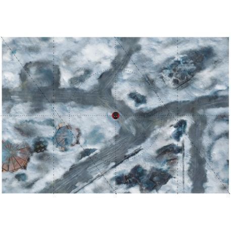 Bandua Playmat with Deployment Zones 44"x60" - Imperial City Snow 1