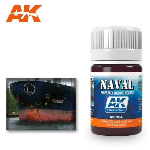 AK Interactive: BROWN STREAKING GRIME FOR RED HULLS 35ML