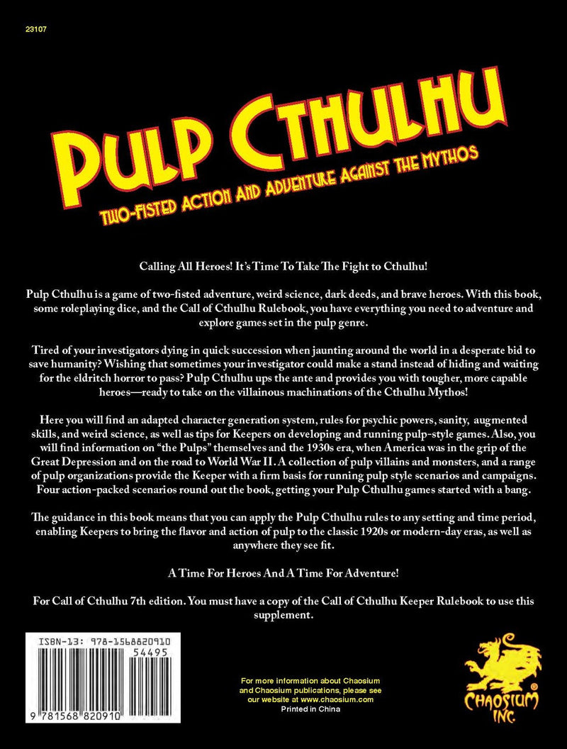 Call of Cthulhu: Pulp Cthulhu - Hardback