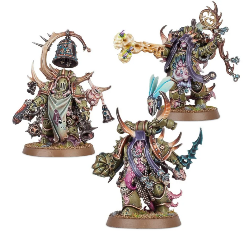 Malignant Plaguecaster, Noxious Blightbringer, and Plague Marine Champion / Chosen of Mortarion