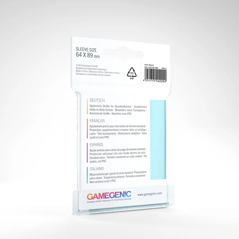 Gamegenic - Inner Sleeves - Clear (100 Sleeves)