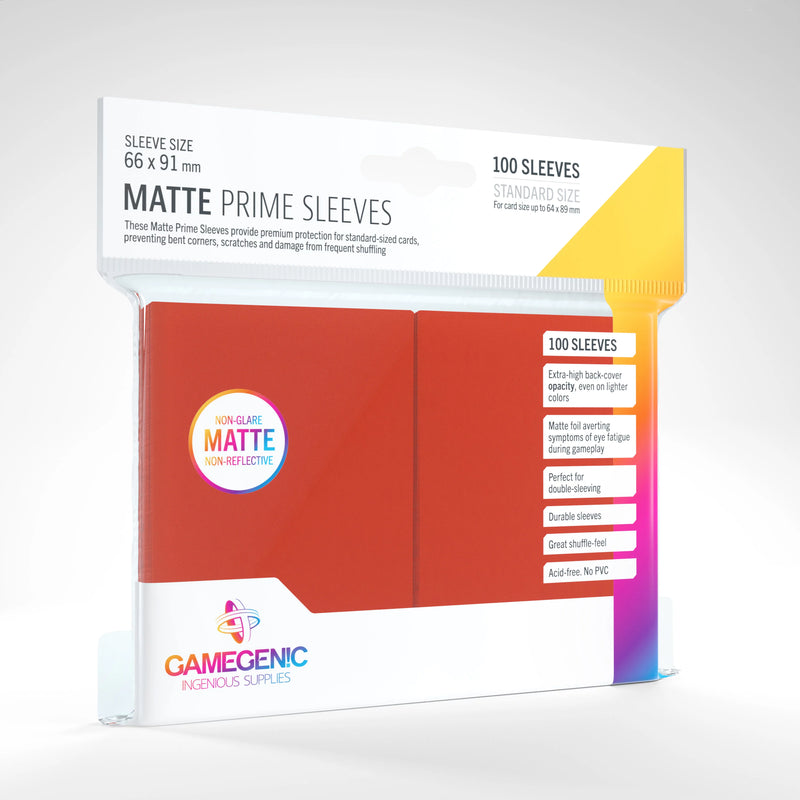 Gamegenic - Matte Prime Sleeves - Red (100 Sleeves)