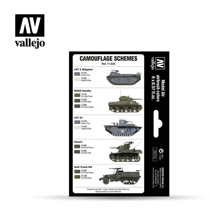 Vallejo: AFV Painting System - WWII USMC Colors Green & Grey Patterns 1942-1945