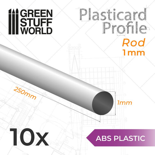 ABS Plasticard Profile RODs - 1.0mm
