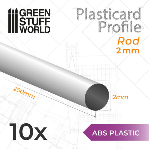 ABS Plasticard Profile RODs - 2.0mm