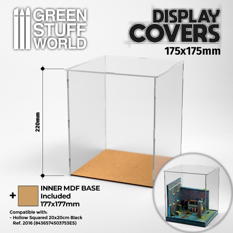 Acrylic Display Cover - 17.5x17.5cm (22cm High)