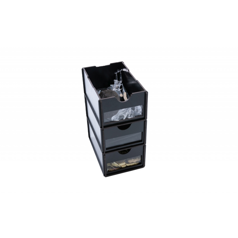 Black Paint Rack: Corner With Drawers