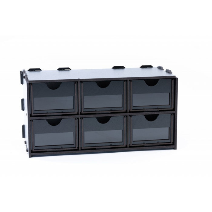 Black Paint Rack: cabinet with 6 drawers