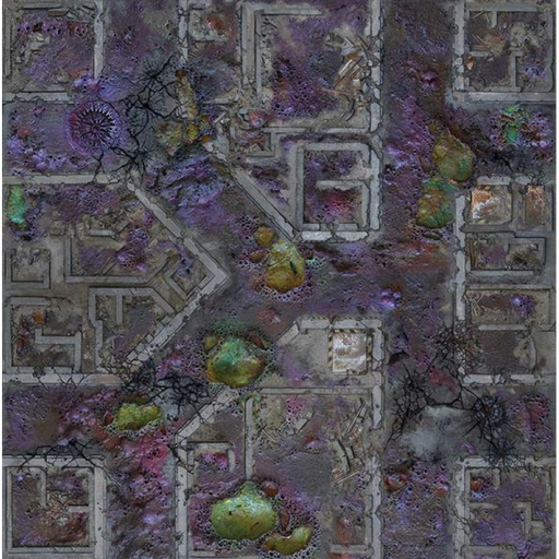 Kraken Wargames Gaming Mat - Corrupted Warzone City 44"x60" 2.0