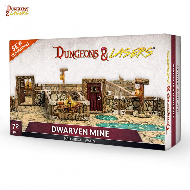 Dungeons & Lasers - Dwarven Mine Half-Height Walls