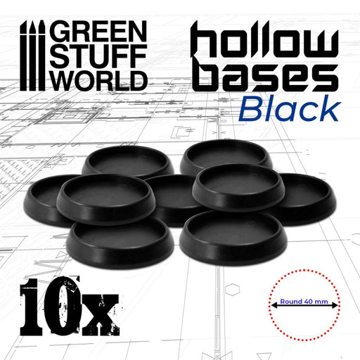 Hollow Plastic Bases - Round 40mm Black