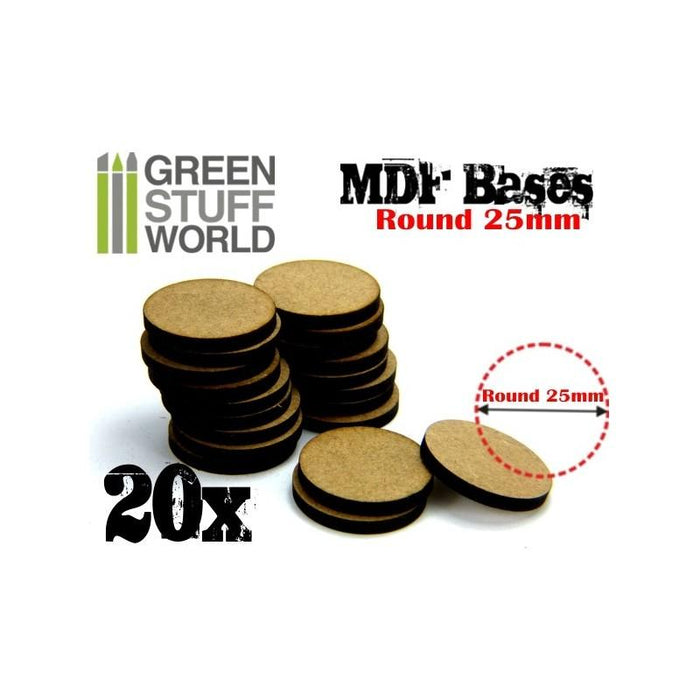 MDF Bases - Round 25mm