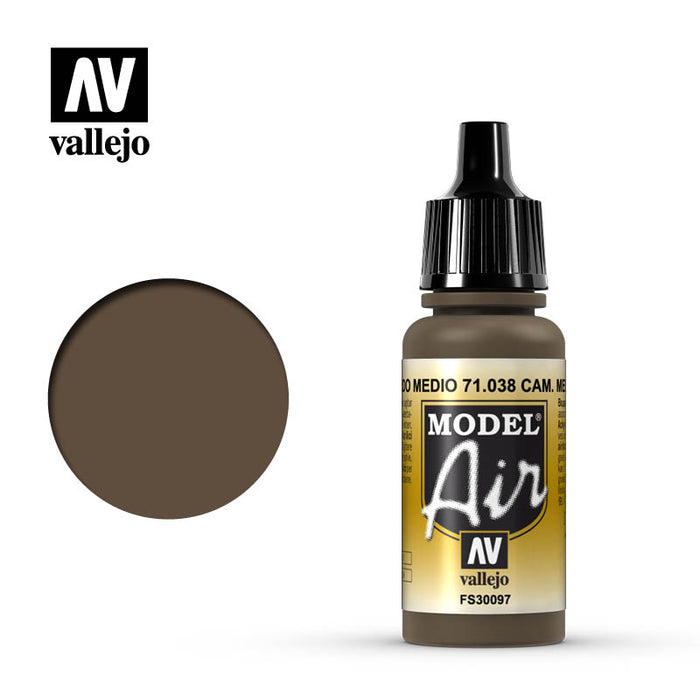 Vallejo Model Air: Camouflage Medium Brown - 17ml