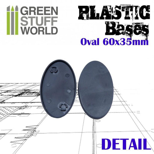 Plastic Bases - Oval 60x35mm Black