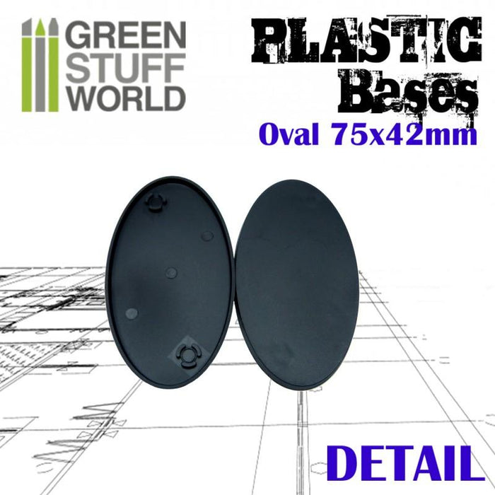 Plastic Bases - Oval 75x42mm Black