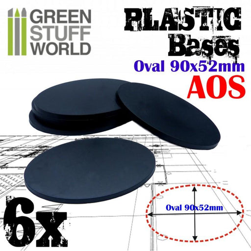 Plastic Bases - Oval 90x52mm Black