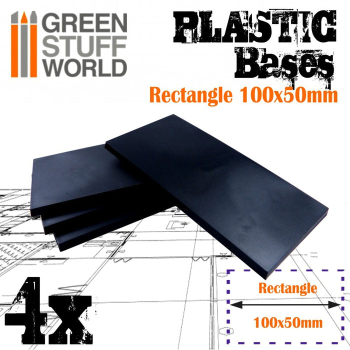 Plastic Bases - Square 100x50mm Black