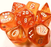 Chessex Polyhedral Lab Dice: Blood Orange/white Luminary 7-Die Set With Bonus Dice