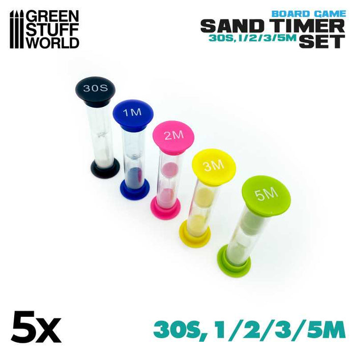 Green Stuff World Sand Timers - 30s, 1/2/3/5 Minutes
