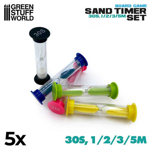 Green Stuff World Sand Timers - 30s, 1/2/3/5 Minutes