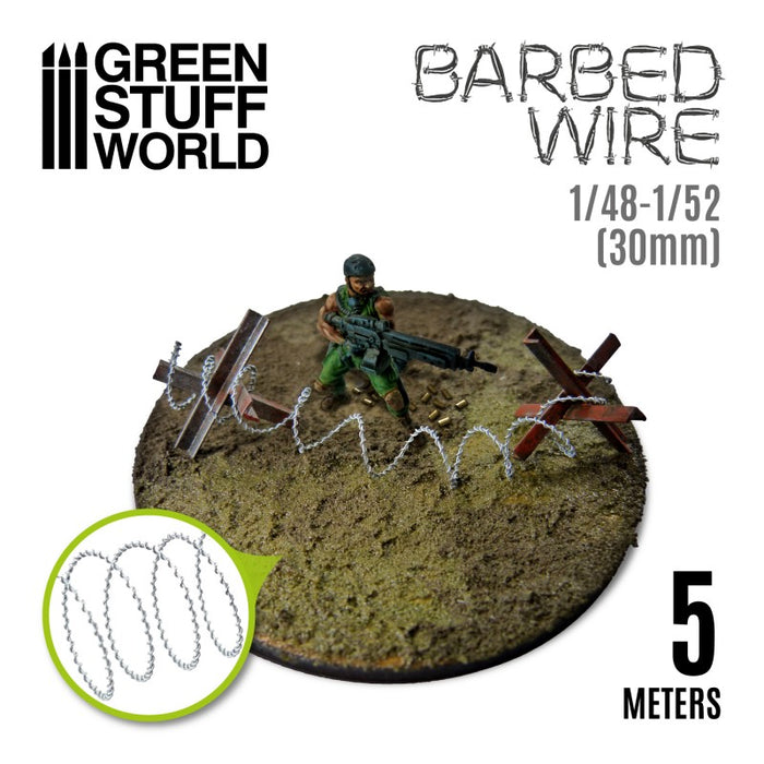 Simulated Barbed Wire (5 Metres) - 1/48 & 1/52 Scale (30mm)