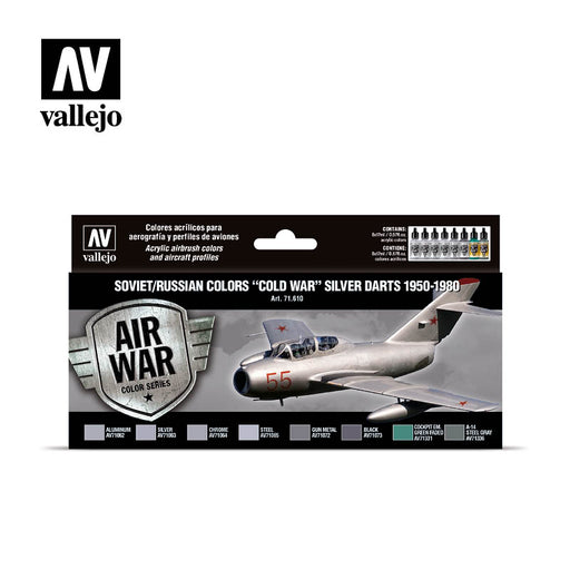 Vallejo Model Air Set - Soviet/Russian colors “Cold War” Silver Darts 1950-1980