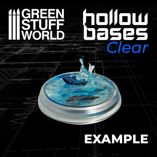 Hollow Plastic Bases - Round 28.5mm Transparent