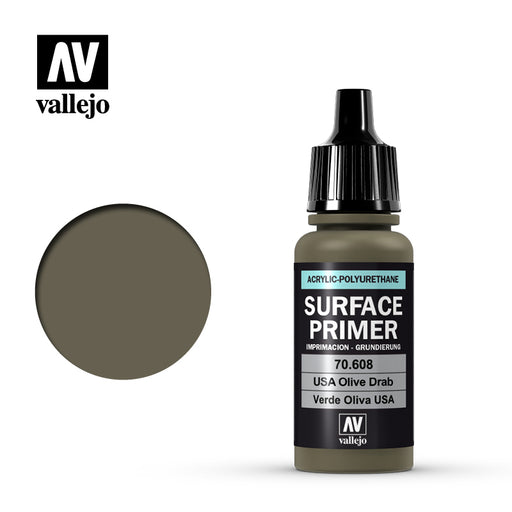 Vallejo Surface Primers: USA Olive Drab - 17ml